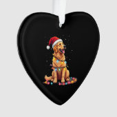Dog Golden Retriever Santa Christmas Xmas Lights ( Ornament (Vorderseite)