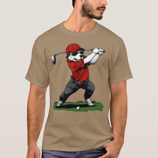 Dog Golf lustiges Geschenk T-Shirt (Vorderseite)
