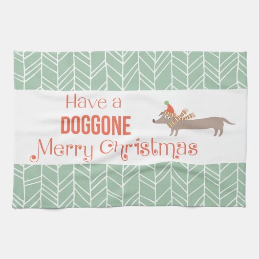 Dog Gone Frohe Weihnachten Küchentuch (Horizontal)