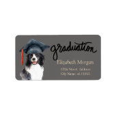 Dog Graduation Cap Adressaufkleber (Vorne)