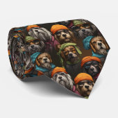 Dog Graphic Custom Necktie Krawatte (Gerollt)