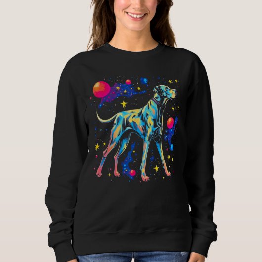 Dog Great Dane in Space Sweatshirt (Vorderseite)