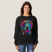 Dog Great Dane Pink Blue Red Hearts Sweatshirt (Vorne ganz)