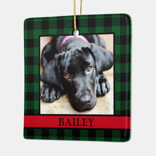 Dog Green Buffalo Karo Foto Keramikornament (Links)