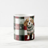 Dog Green Sweater Weihnachten Kaffeetasse (Mittel)