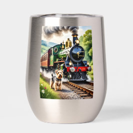 Dog Greeting steam train