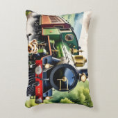 Dog Greeting steam train Dekokissen (Vorderseite(Vertikal))