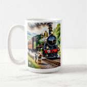 Dog Greeting steam train Kaffeetasse (Links)
