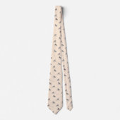 Dog Greyhound Muster Vintag Peach Krawatte (Vorderseite)