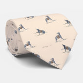 Dog Greyhound Muster Vintag Peach Krawatte (Gerollt)