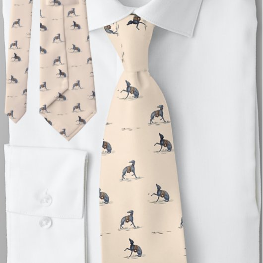 Dog Greyhound Muster Vintag Peach Krawatte