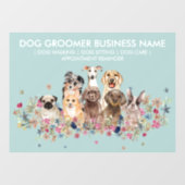 Dog Groom Sitter Greenery Fensteraufkleber (Blatt)