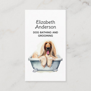 Dog Groomer Afghan Hound Visitenkarte