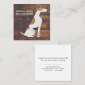 Dog Groomer | Ausbilder | Paare | Holz Quadratische Visitenkarte (Vorne/Hinten)