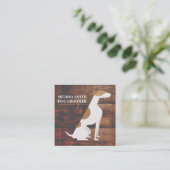 Dog Groomer | Ausbilder | Paare | Holz Quadratische Visitenkarte (Stehend Vorderseite)