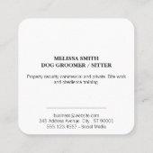 Dog Groomer | Ausbilder | Paare | Holz Quadratische Visitenkarte (Rückseite)