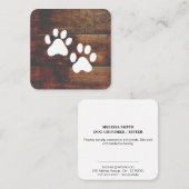 Dog Groomer | Ausbilder | Paare | Holz Quadratische Visitenkarte (Vorne/Hinten)