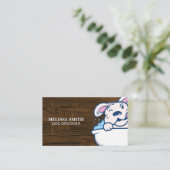 Dog Groomer | Badewanne und Blasen Visitenkarte (Stehend Vorderseite)