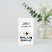 Dog Groomer Bichon Frise Ernennung Visitenkarte (Stehend Vorderseite)