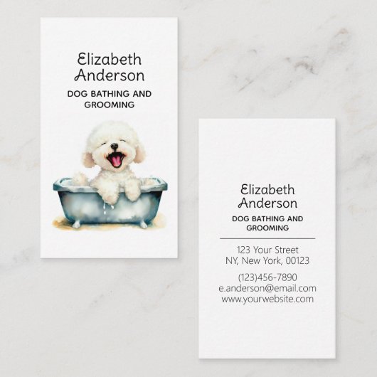 Dog Groomer Bichon Frise Visitenkarte (Vorne/Hinten)