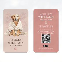 Dog Groomer Blush Eleganter QR Code