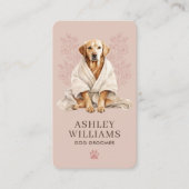 Dog Groomer Blush Eleganter QR Code Visitenkarte (Vorderseite)