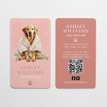 Dog Groomer Blush Pink Eleganter QR Code