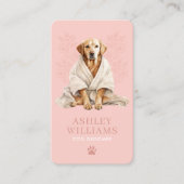 Dog Groomer Blush Pink Eleganter QR Code Visitenkarte (Vorderseite)