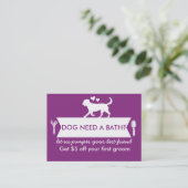 Dog Groomer Business Card - Personalizable Visitenkarte (Stehend Vorderseite)