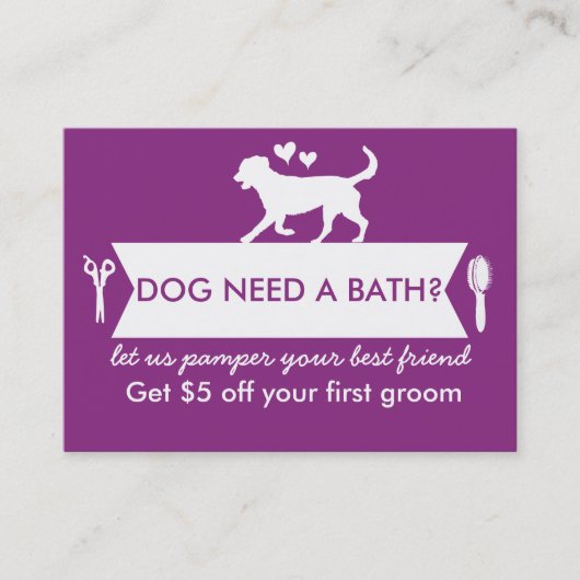 Dog Groomer Business Card - Personalizable Visitenkarte (Vorderseite)