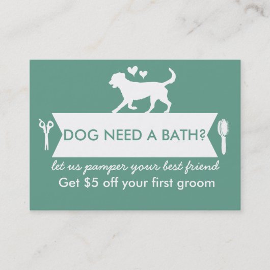 Dog Groomer Business Card - Personalizable Visitenkarte (Vorderseite)