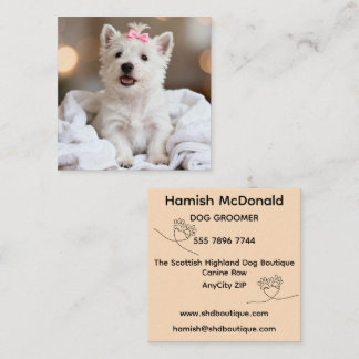 Dog Groomer Business Card Quadratische Visitenkarte