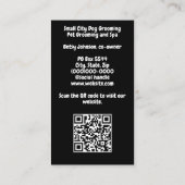 Dog Groomer Business Card Visitenkarte (Rückseite)