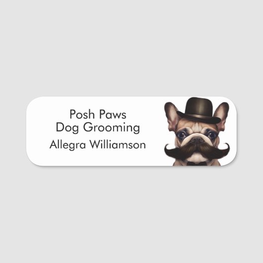 Dog Groomer Business Puppy Namensschild (Vorderseite)