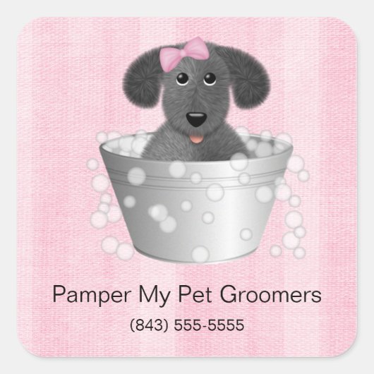 Dog Groomer Business Stickers (Vorderseite)