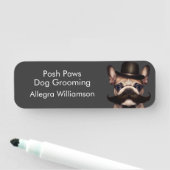 Dog Groomer Business Welpe Gray Namensschild (Beispiel)