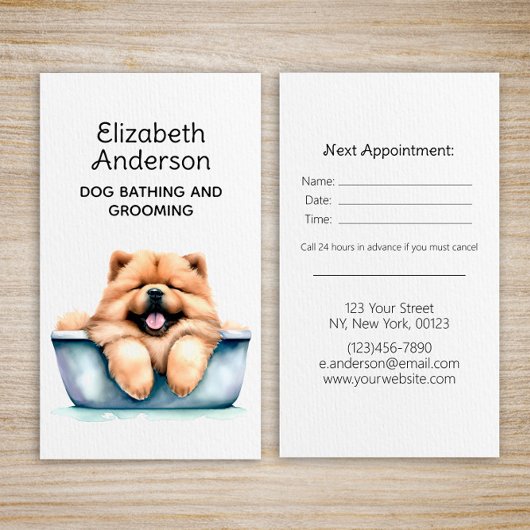 Dog Groomer Chow Chow Ernennung Visitenkarte