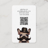 Dog Groomer French Bulldog QR-Code Visitenkarte (Rückseite)