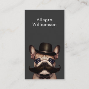 Dog Groomer Fun French Bulldog QR-Code Visitenkarte