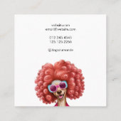 Dog Groomer Fun Pink Poodle Quadratische Visitenkarte (Rückseite)