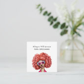 Dog Groomer Fun Pink Poodle Quadratische Visitenkarte (Stehend Vorderseite)
