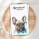 Dog Groomer Funny Niedlich Puppy French Bulldog Terminkarte<br><div class="desc">Zeigen Sie Ihr Hund / Haustier Geschäft mit diesen eleganten und niedlichen französischen Bulldoggen Welpendesignhund Walker & Begleiter Sitting Termin Erinnerung Visitenkarten und passendes Zubehör. Personalisieren Sie Ihre Daten mit dem Namen des Geschäftsinhabers, dem Namen des Firmennamens und den Kontaktdaten. Ideal für Hundeschuhwanderer, Hundepfleger, Haustiersitter und alle Geschäfte, die mit...</div>