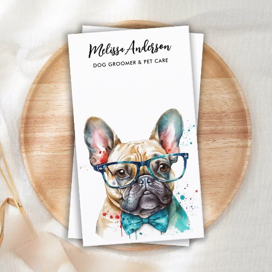 Dog Groomer Funny Niedlich Puppy French Bulldog Visitenkarte