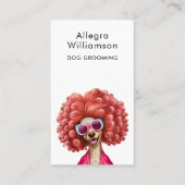 Dog Groomer Funny Pink Poodle Visitenkarte (Vorderseite)