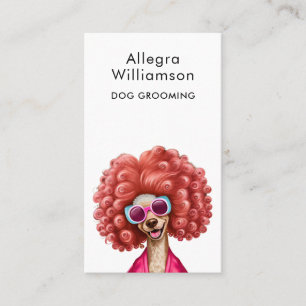 Dog Groomer Funny Pink Poodle Visitenkarte