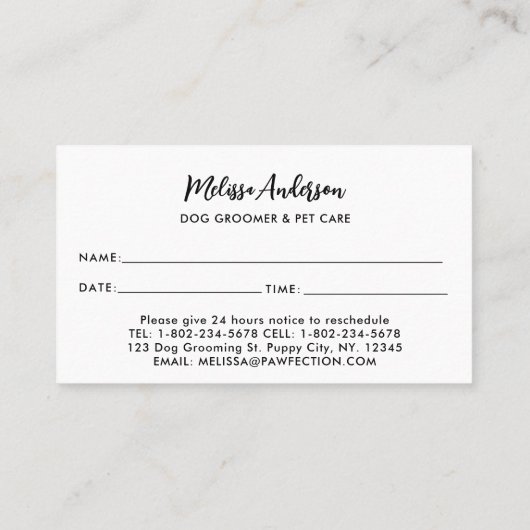 Dog Groomer Funny Puppy Pet French Bulldog Terminkarte (Rückseite)