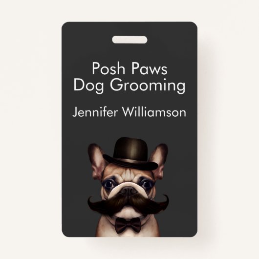 Dog Groomer Funny QR Code Gray Ausweis (Vorderseite)