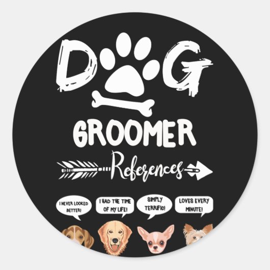 Dog Groomer Gift References Grooming Dog Salon Spa Runder Aufkleber (Vorderseite)