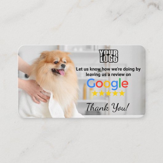 Dog Groomer Google Review Template mit QR - Visitenkarte (Vorderseite)