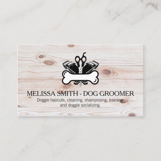Dog Groomer Logo | Animal Services Visitenkarte (Vorderseite)